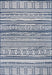 Navy Striped Indoor Outdoor Area Rug 120x180 cm