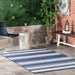 Navy Striped Indoor Outdoor Area Rug by Lauren Liess