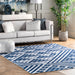 Navy Trellis Machine Washable Area Rug 150x240 cm