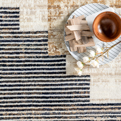 Navy Vintage Blocks Area Rug 150cm x 230cm