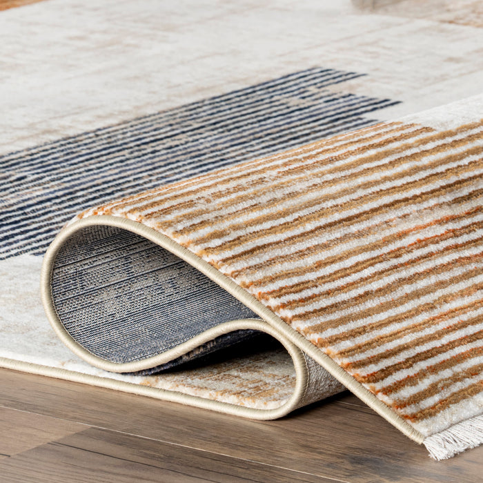 Navy Vintage Blocks Area Rug 150cm x 230cm