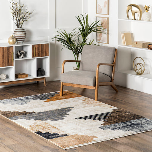 Navy Vintage Blocks Area Rug for Stylish Home Décor