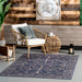 Navy Washable Indoor Outdoor Area Rug 152x244 cm