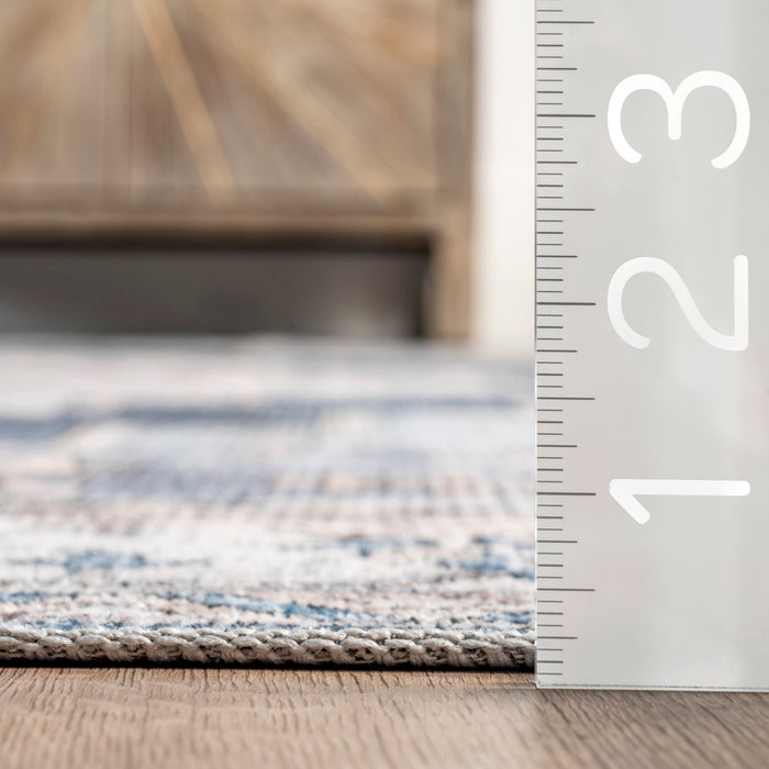 Navy Washable Medallion Area Rug 160x230 cm