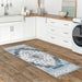 Navy Washable Medallion Area Rug for Homes with Pets