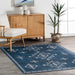 Navy Washable Persian Rug for Home Decor
