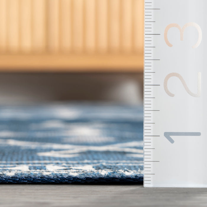 Navy Washable Persian Rug for Home Decor