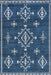 Navy Washable Persian Rug for Home Decor