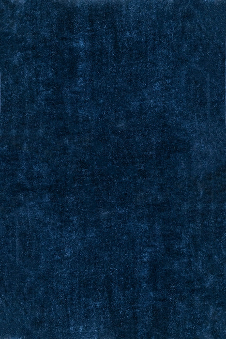 Marineblauw wasbaar shag-vloerkleed 120 x 180 cm