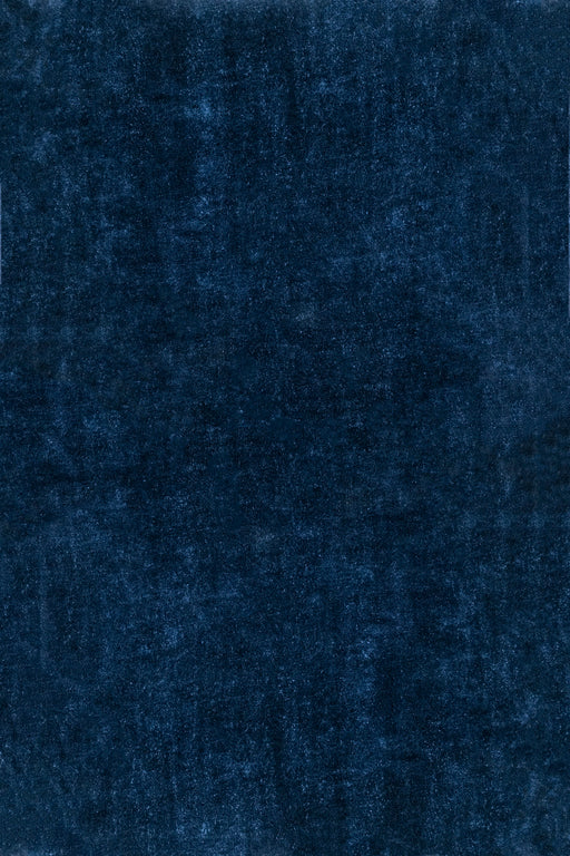 Tappeto a pelo lungo lavabile blu scuro 120 x 180 cm