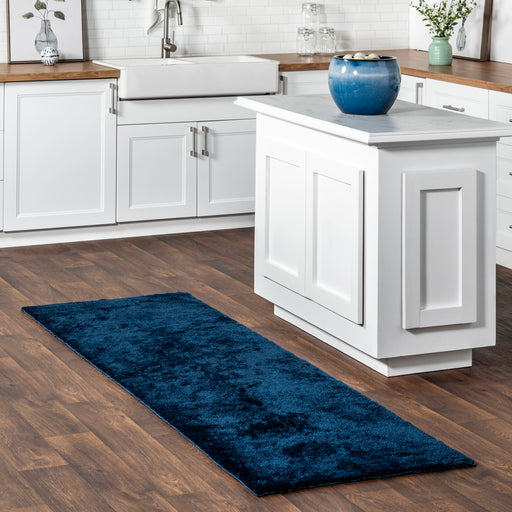 Navy Washable Shag Area Rug for stue 120x180 cm