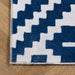 Navy Washable Trellis Area Rug for Homes with Kids and Pets