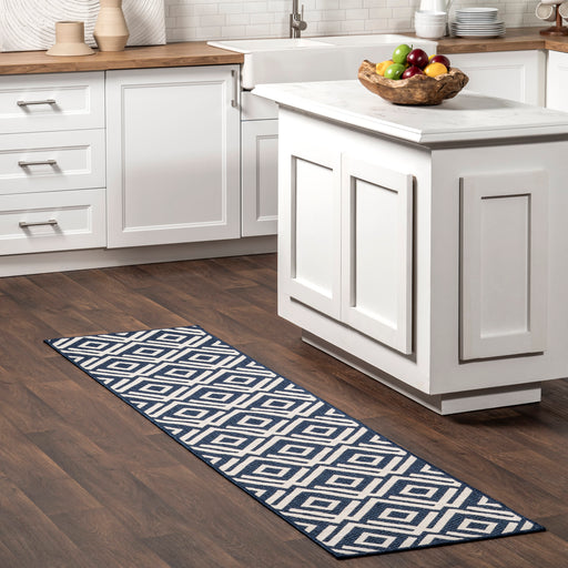Navy Winged Birdseye Lattice Area Rug 152x244 cm