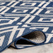 Navy Winged Birdseye Lattice Area Rug for Indoors Outdoors