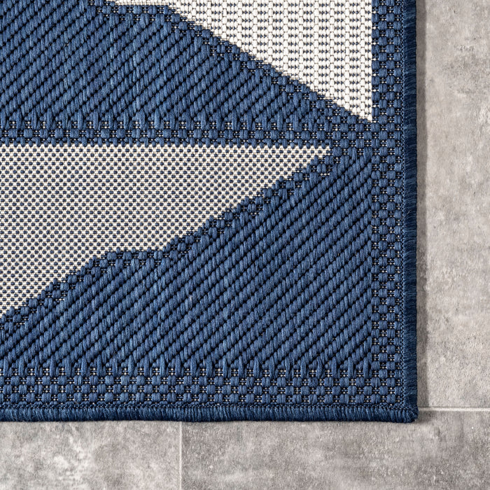 Navy Ziggy Diamonds Area Rug for Indoor and Outdoor Use