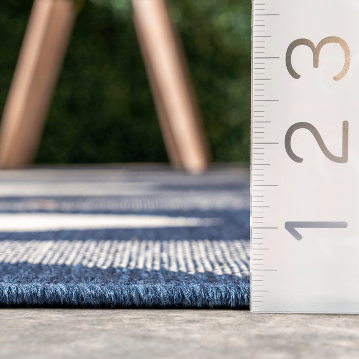 Navy Ziggy Diamonds Area Rug for Indoor and Outdoor Use