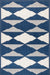 Navy Ziggy Diamonds Area Rug for Indoor and Outdoor Use