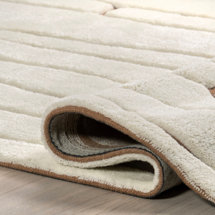 Nazco Cream New Zealand Wool Rug with Abstract Design