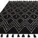 Nepal Diamond Moroccan Berber Boho Geometric Hand-Woven Ribbed Textured Wool Flatweave Black/Cream Rug