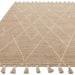 Nepal Linear Moroccan Berber Boho Geometric Hand-Woven Ribbed Textured Wool Flatweave Sand/Cream Rug