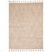 Nepal Linear Moroccan Berber Boho Geometric Hand-Woven Ribbed Textured Wool Flatweave Sand/Cream Rug