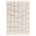 Nepal Tile Moroccan Berber Boho Geometric Hand-Woven Ribbed Textured Wool Flatweave Cream/Black Rug