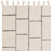 Nepal Tile Moroccan Berber Boho Geometric Hand-Woven Ribbed Textured Wool Flatweave Cream/Black Rug