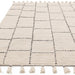 Nepal Tile Moroccan Berber Boho Geometric Hand-Woven Ribbed Textured Wool Flatweave Cream/Black Rug