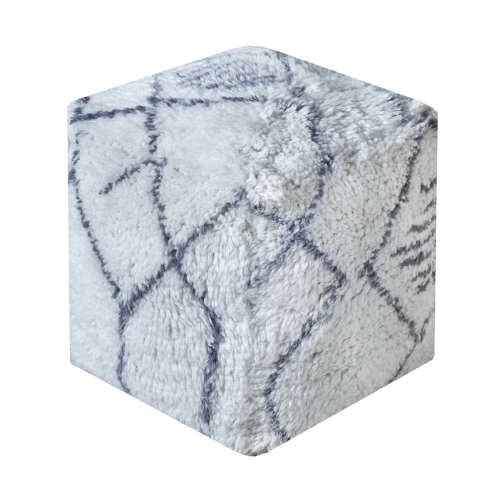 New Zealand Wool Geometric Pouf for Seating and Comfort