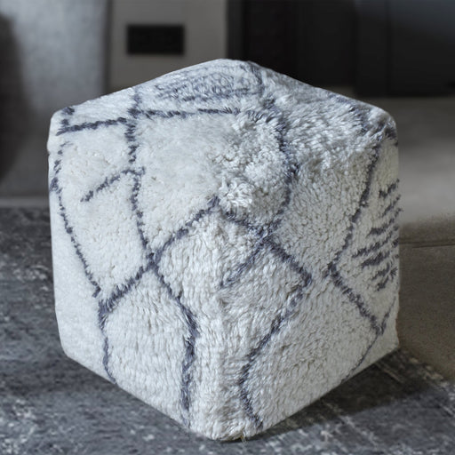 New Zealand Wool Geometric Pouf for Seating and Comfort