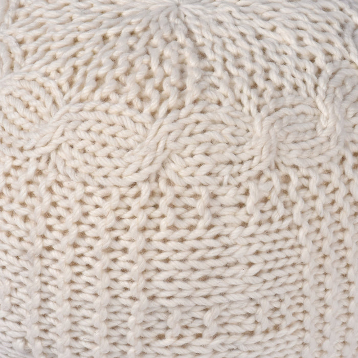 New Zealand Wool Hand Knitted Pouf for Home Decor