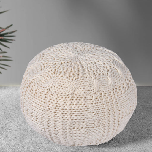 New Zealand Wool Hand Knitted Pouf for Home Decor