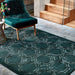 Nexus Octagon Modern Geometric High-Density Heavyweight Hand-Carved Wool&Viscose OC02 Petrol Rug