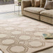 Nexus Octagon Modern Geometric High-Density Heavyweight Hand-Carved Wool&Viscose OC03 Beige Rug