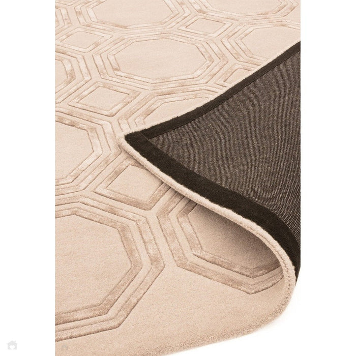 Nexus Octagon moderni geometrinen, tiheä ja raskas, käsin veistetty villa- ja viskoosi OC03 beige matto