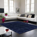 Nexus Octagon Modern Geometric High-Density Heavyweight Hand-Carved Wool&Viscose OC04 Navy Rug
