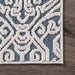 Nia Damask Textured Area Rug 120cm Grey Indoor Outdoor