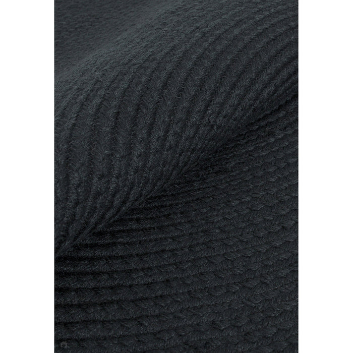 Nico Modern Plain Tonal Hand-Braided Polyester Flatweave In-Outdoor Round Charcoal Rug