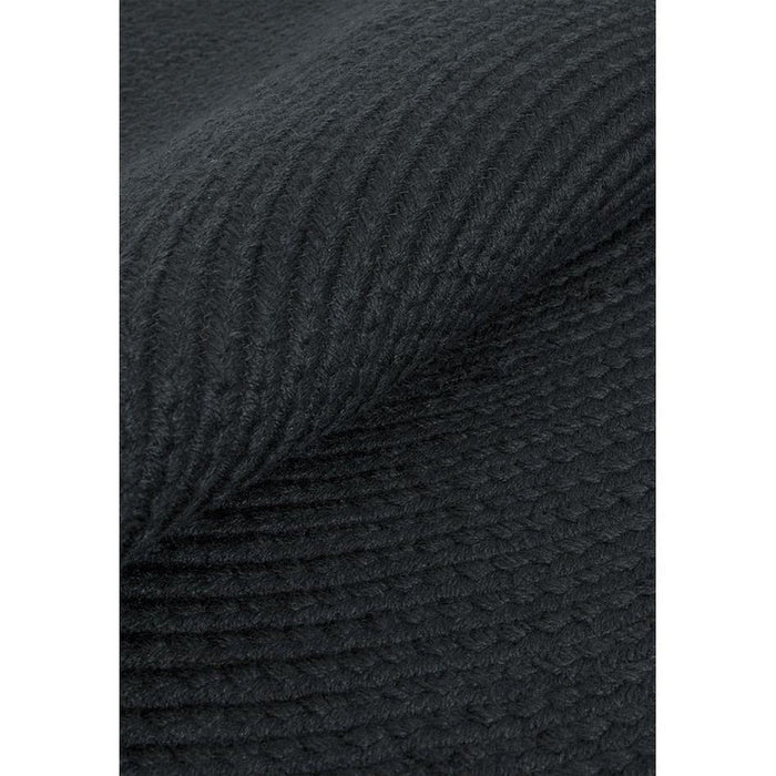 Nico Modern Plain Tonal Hand-Braided Polyester Flatweave In-Outdoor Round Charcoal Rug