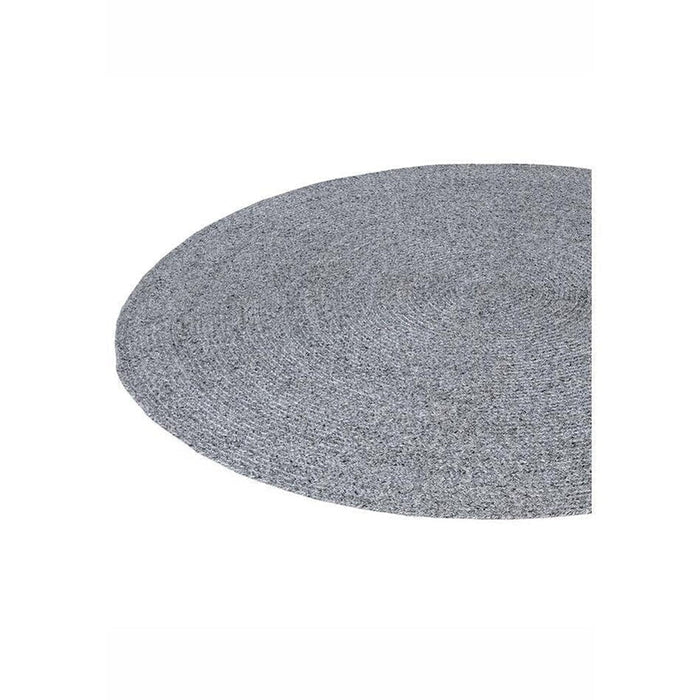 Nico Modern Plain Tonal Hand-Braided Polyester Flatweave In-Outdoor Round Grey Rug