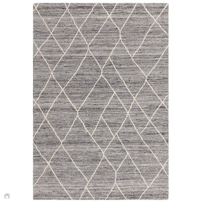 Noah Moroccan Berber Boho Tribal Hand-Woven Textured Wool Charcoal Grey Rug