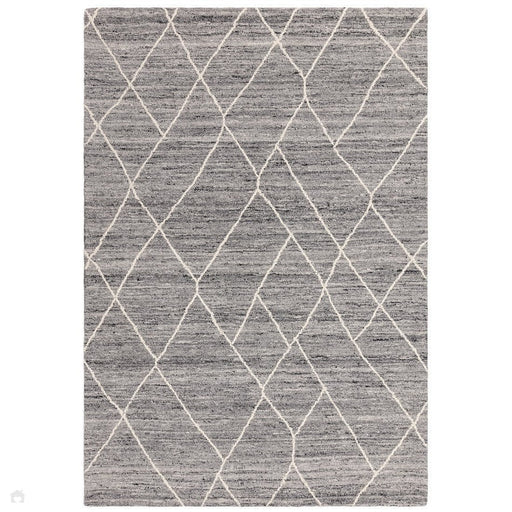 Noah Moroccan Berber Boho Tribal Hand-Woven Textured Wool Charcoal Grey Rug