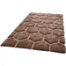 Noble House NH30782 Plush Geometric 3D Hexagon Hand-Carved High-Density Acrylic Shaggy Beige/Brown Rug