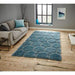 Noble House NH30782 Plush Geometric 3D Hexagon Hand-Carved High-Density Acrylic Shaggy Blue Rug