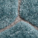 Noble House NH30782 Plush Geometric 3D Hexagon Hand-Carved High-Density Acrylic Shaggy Blue Rug