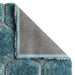 Noble House NH30782 Plush Geometric 3D Hexagon Hand-Carved High-Density Acrylic Shaggy Blue Rug