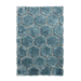 Noble House NH30782 Plush Geometric 3D Hexagon Hand-Carved High-Density Acrylic Shaggy Blue Rug