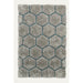 Noble House NH30782 Plush Geometric 3D Hexagon Hand-Carved High-Density Acrylic Shaggy Grey/Blue Rug