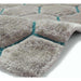 Noble House NH30782 Plush Geometric 3D Hexagon Hand-Carved High-Density Acrylic Shaggy Grey/Blue Rug