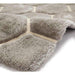 Noble House NH30782 Plush Geometric 3D Hexagon Hand-Carved High-Density Acrylic Shaggy Grey/White Rug